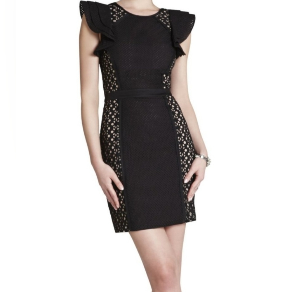 BCBG Maxazria Desirae Eyelet black dress size 10